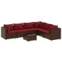 Set muebles de jardín 7 piezas y cojines ratán sintético marrón de , Conjuntos de jardín - Ref: Foro24-3308149, Precio: 534,5...