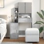 Tocador con mueble gris hormigón 80x35x132 cm de , Tocadores para dormitorios - Ref: Foro24-848237, Precio: 115,81 €, Descuen...
