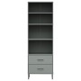 OSLO bookcase with 2 drawers solid wood gray 60x35x180 cm by , Bookcases and shelves - Ref: Foro24-351007, Price: 203,85 €, D...