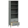OSLO bookcase with 2 drawers solid wood gray 60x35x180 cm by , Bookcases and shelves - Ref: Foro24-351007, Price: 203,85 €, D...