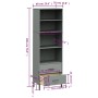 OSLO bookcase with 2 drawers solid wood gray 60x35x180 cm by , Bookcases and shelves - Ref: Foro24-351007, Price: 203,85 €, D...