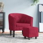 Sessel mit Hocker roter roter Samt von , Sessel - Ref: Foro24-356483, Preis: 169,44 €, Rabatt: %