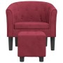 Sessel mit Hocker roter roter Samt von , Sessel - Ref: Foro24-356483, Preis: 169,44 €, Rabatt: %