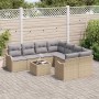 Conjunto de sofá de jardín 9 pcs Beige 55 x 55 x 37 cm