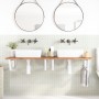 Estante de lavabo de pared de acero y madera maciza de haya de , Tocadores de baño - Ref: Foro24-3302458, Precio: 183,02 €