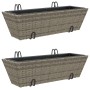 Pflanzgefäße mit Haken 2 Stück synthetisches Rattan grau von , Töpfe und Pflanzgefäße - Ref: Foro24-366403, Preis: 77,68 €, R...