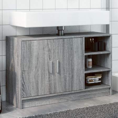 Sonoma grauer Spülenschrank aus Holzwerkstoff 90x29x55 cm von , Badezimmermöbel - Ref: Foro24-848127, Preis: 81,43 €, Rabatt: %