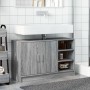 Sonoma grauer Spülenschrank aus Holzwerkstoff 90x29x55 cm von , Badezimmermöbel - Ref: Foro24-848127, Preis: 81,43 €, Rabatt: %