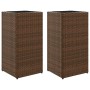 Pflanzgefäße 2 Stück synthetisches Rattan braun 30x30x60 cm von , Töpfe und Pflanzgefäße - Ref: Foro24-3210517, Preis: 94,68 ...