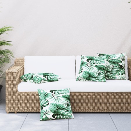Sofa cushions 4 units leaf print fabric 60x60 cm by , Cushions for chairs and sofas - Ref: Foro24-360415, Price: 54,58 €, Dis...