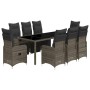 9-teiliger Gartentisch und Stühle und Kissen synthetisches Rattangrau von , Gartensets - Ref: Foro24-3277170, Preis: 1,00 €, ...