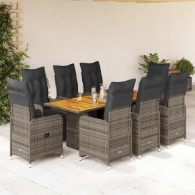 9-piece garden table and chairs and cushions synthetic rattan gray by , Garden sets - Ref: Foro24-3277164, Price: 1,00 €, Dis...
