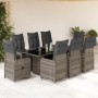 Mesita y sillas jardín 9 piezas y cojines ratán sintético gris by , Garden sets - Ref: Foro24-3277172, Price: 1,00 €, Discoun...