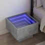 Nachttisch mit Infinity LED grauer Beton 40x40x30 cm von , Nachttische - Ref: Foro24-3284066, Preis: 83,51 €, Rabatt: %