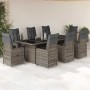 9-teiliger Gartentisch und Stühle und Kissen synthetisches Rattangrau von , Gartensets - Ref: Foro24-3277295, Preis: 1,00 €, ...