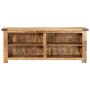 Mueble de TV madera maciza de mango rugosa 110x35x40 cm by , CD and DVD storage - Ref: Foro24-376041, Price: 224,23 €, Discou...