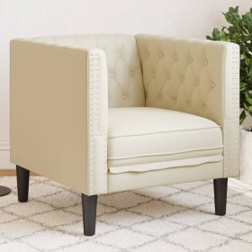 Sillón Chesterfield de cuero artificial blanco crema von , Sofas - Ref: Foro24-372653, Preis: 163,04 €, Rabatt: %