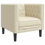 Sillón Chesterfield de cuero artificial blanco crema by , Sofas - Ref: Foro24-372653, Price: 162,59 €, Discount: %