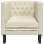 Sillón Chesterfield de cuero artificial blanco crema by , Sofas - Ref: Foro24-372653, Price: 162,59 €, Discount: %
