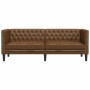 2-seater Chesterfield sofa in synthetic suede leather brown by , Sofas - Ref: Foro24-372672, Price: 325,08 €, Discount: %