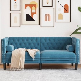 Chesterfield 2-Sitzer-Sofa mit blauen Samtkissen von , Sofas - Ref: Foro24-372691, Preis: 246,36 €, Rabatt: %