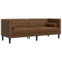 3-seater Chesterfield sofa in synthetic suede leather brown by , Sofas - Ref: Foro24-372702, Price: 276,58 €, Discount: %