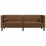 3-seater Chesterfield sofa in synthetic suede leather brown by , Sofas - Ref: Foro24-372702, Price: 276,58 €, Discount: %