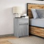 Mesita de noche con luces LED madera de ingeniería gris Sonoma by , Nightstands - Ref: Foro24-852008, Price: 54,50 €, Discoun...