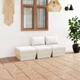 Garden furniture made of 3-piece pallets and fir wood cushions by vidaXL, Garden sets - Ref: Foro24-3063410, Price: 220,99 €,...