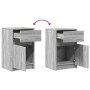 Mesita de noche con luces LED madera de ingeniería gris Sonoma by , Nightstands - Ref: Foro24-852008, Price: 54,50 €, Discoun...