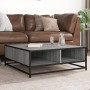 Mesa de centro madera ingeniería metal gris Sonoma 80x80x30 cm de , Mesas de centro - Ref: Foro24-848772, Precio: 65,01 €