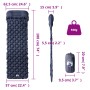 Inflatable camping mattress with pillow 1 person gray by , Sleeping mats - Ref: Foro24-4007108, Price: 34,06 €, Discount: %