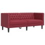 Chesterfield sofa set 3 pieces synthetic leather red red by , Sofas - Ref: Foro24-3209271, Price: 711,13 €, Discount: %