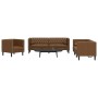 Set de sofás Chesterfield y cojines 3 pzs ante sintético marrón by , Sofas - Ref: Foro24-3209290, Price: 759,26 €, Discount: %