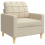 4-piece sofa set with footrest and cream fabric cushions by , Sofas - Ref: Foro24-3278313, Price: 716,67 €, Discount: %