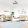 Set aus 3 Sofas mit Fußstütze und cremefarbenen Stoffkissen von , Sofas - Ref: Foro24-3278345, Preis: 587,96 €, Rabatt: %