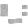 Wand-TV-Möbel mit LED-Leuchten 4 Stück betongrau von , TV-Möbel - Ref: Foro24-3216884, Preis: 178,46 €, Rabatt: %