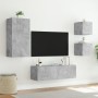 Muebles de TV de pared con luces LED 4 piezas gris hormigón de , Muebles TV - Ref: Foro24-3216884, Precio: 183,88 €, Descuent...
