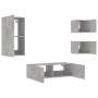 Wand-TV-Möbel mit LED-Leuchten 4 Stück betongrau von , TV-Möbel - Ref: Foro24-3216884, Preis: 178,46 €, Rabatt: %