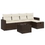 Set sofás de jardín 6 piezas y cojines ratán sintético marrón by , Garden sets - Ref: Foro24-3263479, Price: 349,31 €, Discou...