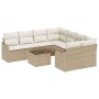 Conjunto de sofá de jardín 9 pcs Beige 55 x 55 x 37 cm