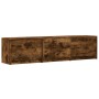 Mueble de TV LED madera ingeniería roble ahumado 165x34x40 cm de , Muebles TV - Ref: Foro24-852254, Precio: 106,59 €