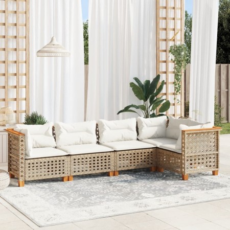 Set Gartensofas mit Kissen 5 Stück synthetisches Rattan beige von , Gartensets - Ref: Foro24-3261814, Preis: 434,29 €, Rabatt: %