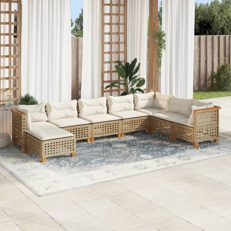 Set de sofás de jardín y cojines 8 piezas ratán sintético beige by , Garden sets - Ref: Foro24-3261958, Price: 670,91 €, Disc...