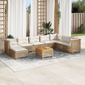Set de sofás de jardín con cojines 9 pzas ratán sintético beige von , Gartensets - Ref: Foro24-3261964, Preis: 726,02 €, Raba...
