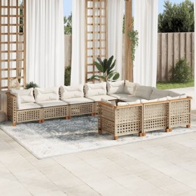 Juego de sofás jardín con cojines beige 10 pzas ratán sintético by , Garden sets - Ref: Foro24-3262036, Price: 828,47 €, Disc...