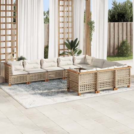 Juego de sofás jardín con cojines beige 10 pzas ratán sintético by , Garden sets - Ref: Foro24-3262036, Price: 828,47 €, Disc...
