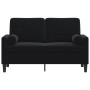 Sofá de 2 plazas con cojines terciopelo negro 120 cm by , Sofas - Ref: Foro24-3278214, Price: 232,62 €, Discount: %