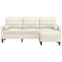 Sofá de 3 plazas con taburete de terciopelo crema 180 cm by , Sofas - Ref: Foro24-3278275, Price: 359,90 €, Discount: %