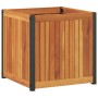 Jardinera de madera maciza de acacia y acero 45x45x44 cm von , Töpfe und Pflanzgefäße - Ref: Foro24-367610, Preis: 79,38 €, R...